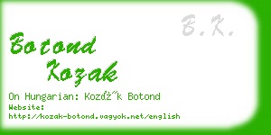 botond kozak business card